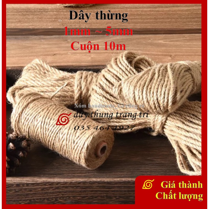 Dây thừng, size 1mm~5mm, dây thừng trang trí, làm handmade, decor, cat tree, gói quà