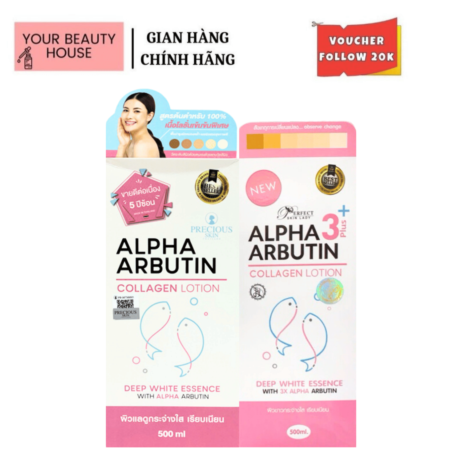 [Alpha Arbutin] Sữa Dưỡng Thể Alpha Arbutin Collagen Lotion 500ml - Thái Lan