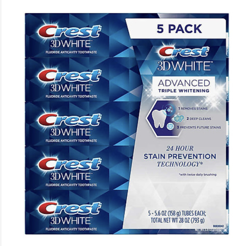 Kem đánh răng Crest 3D White Advanced Whitening- 158g Hàng Mỹ