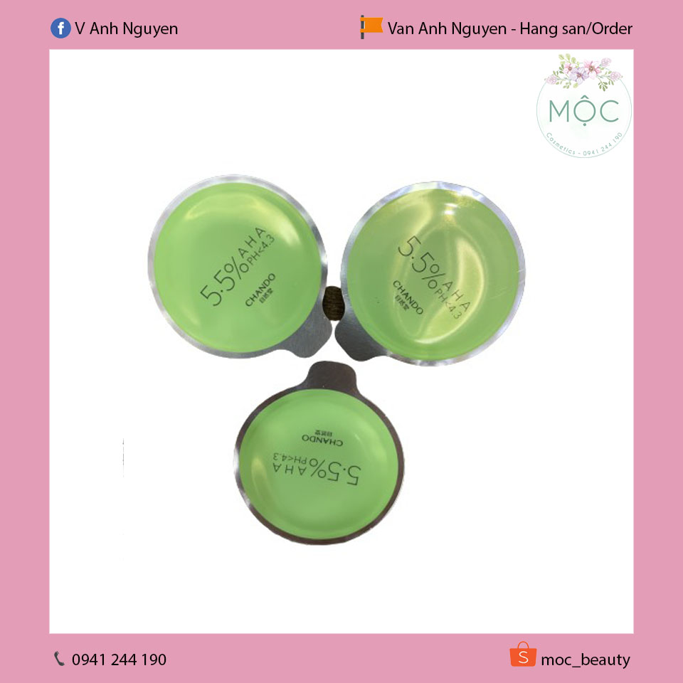 Set 3 hũ mặt nạ Chando axit trái cây aha 5.5%