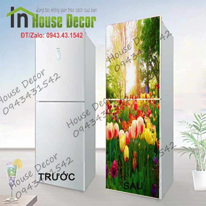 Decal Dán Tủ Lạnh House Decor Chống Thấm Nước Chất Liệu Decal Bóc Dán - Phù Hợp Mọi Loại Tủ - Decal dán tủ lạnh kệ tường tủ quần áo, decal dán, giấy dán, trang trí nội thất, giấy dán nội thất, trang trí nhà cửa - MS 84