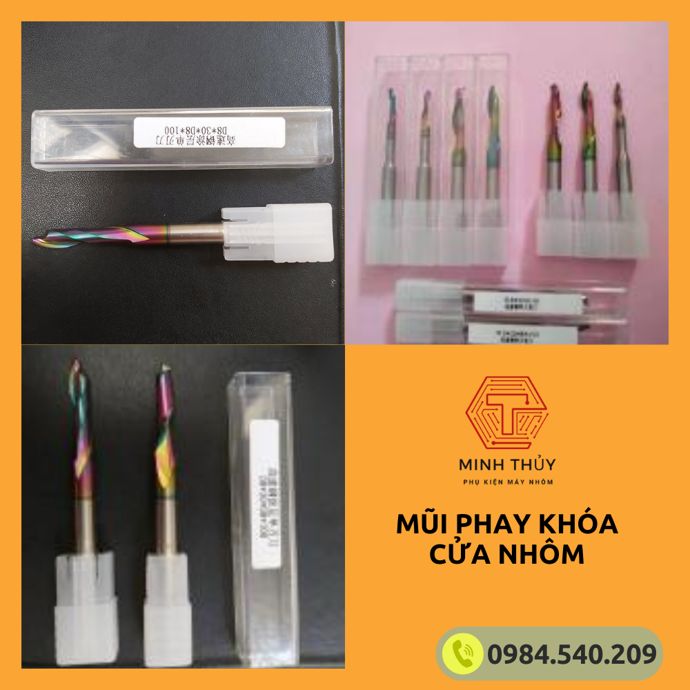 Mũi phay khoét lỗ khoá cửa nhôm