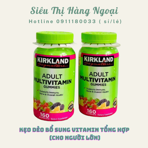 Kẹo Dẻo Kirkland Adult Multivitamin Gummies 160v bổ sung vitamin tổng hợp cho người lớn 1/24