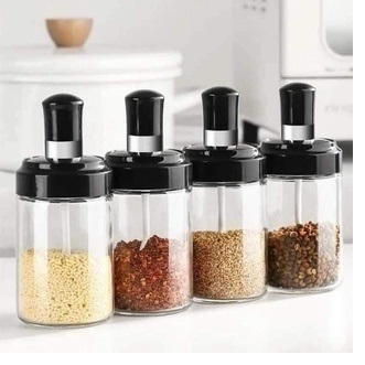 Hũ đựng gia vị thuỷ tinh Hũ gia vị kèm muỗng Lọ đựng gia vị 250ml