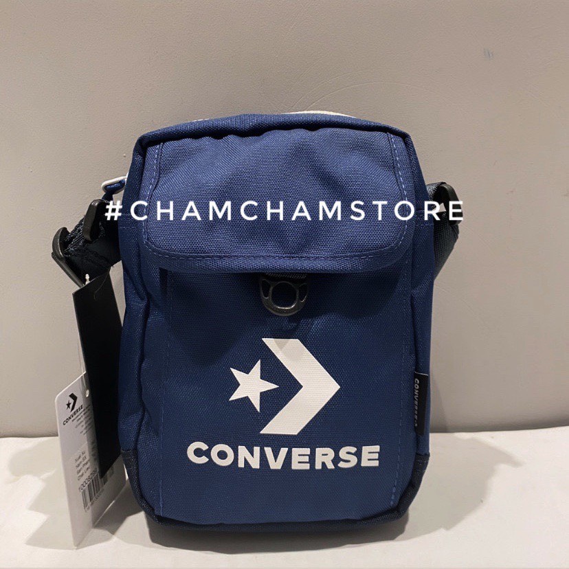 Túi đeo chéo converse xanh navy họa tiết trắng chính hãng