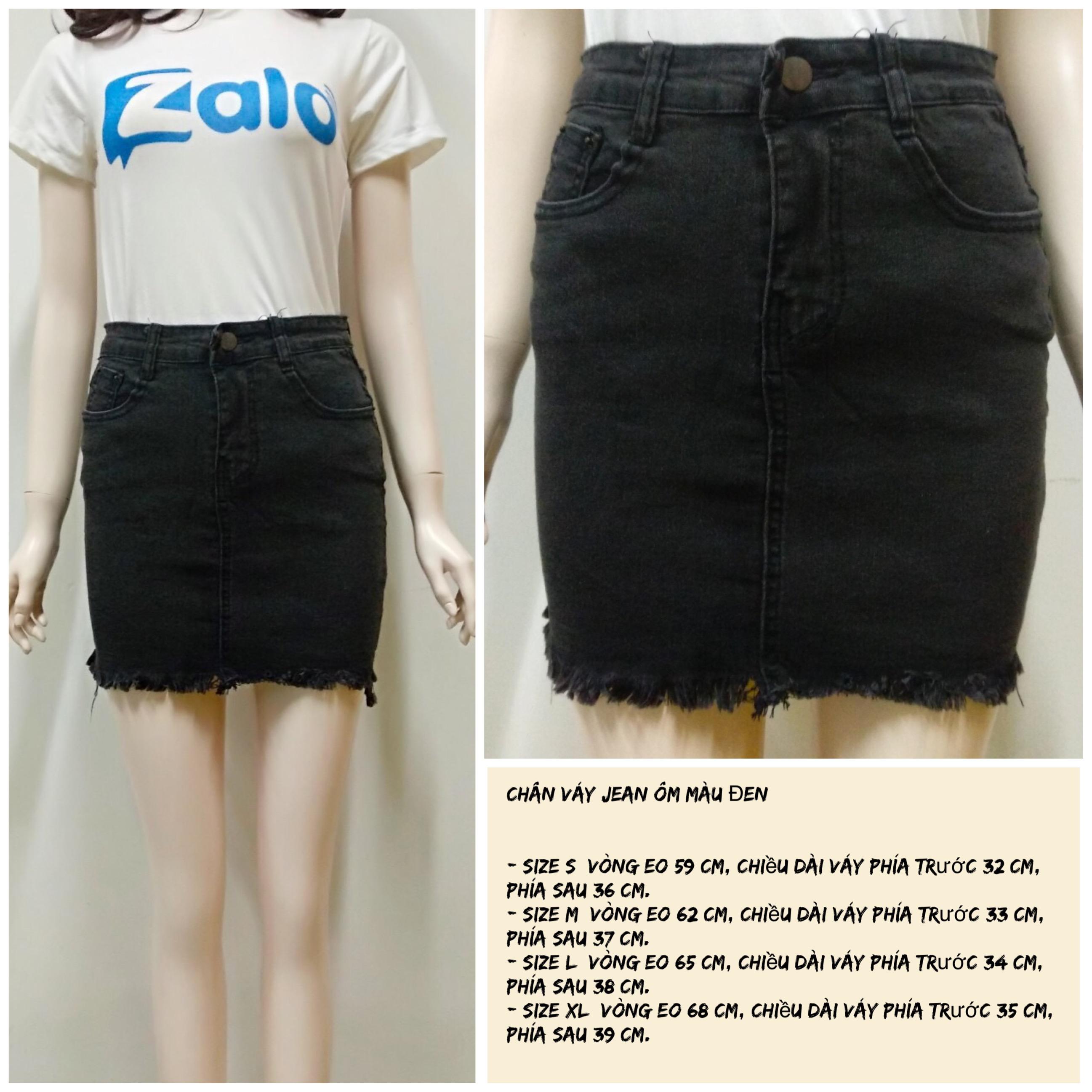 CHÂN VÁY JEAN DÁNG ÔM MÀU ĐEN