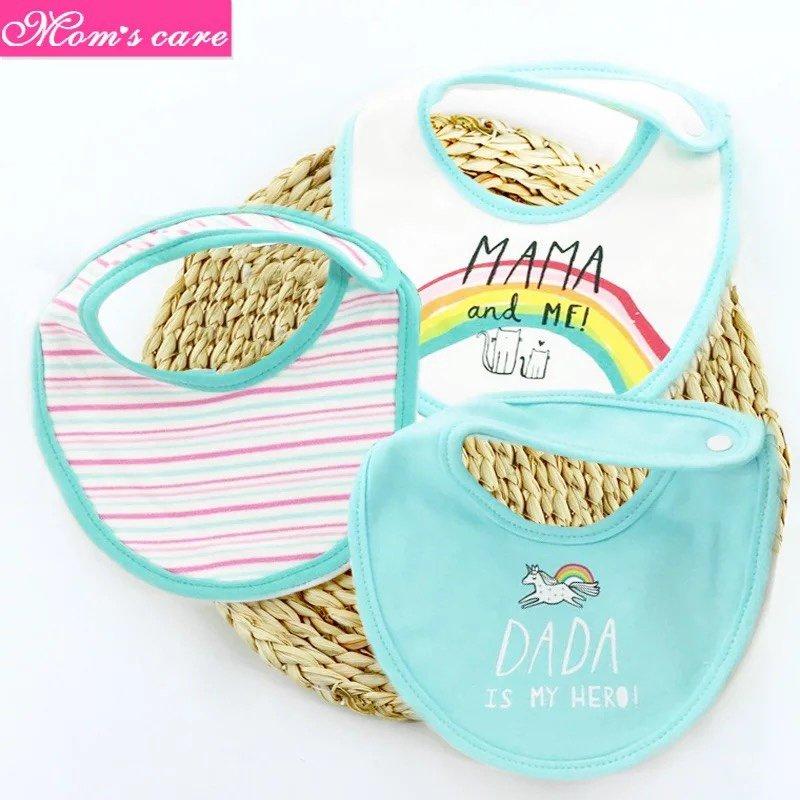 Set 3 yếm tròn bấm cúc Mom's Care