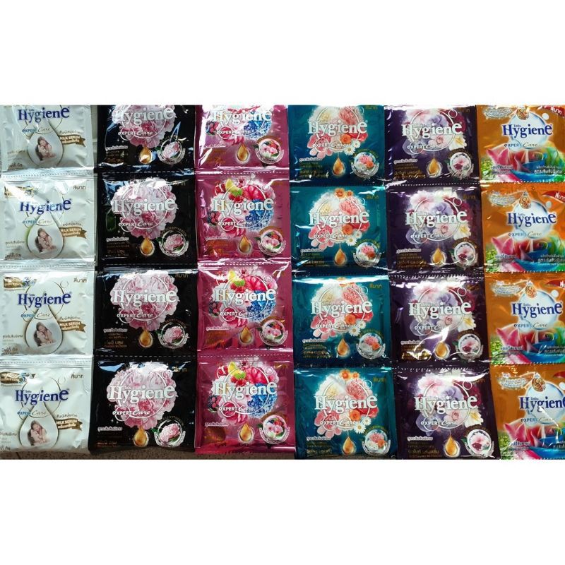 [HCM]Nước xả vải đậm đặc Hygiene Thái Lan [siêu thơm].Dây 12 gói20ml/gói - màu cam