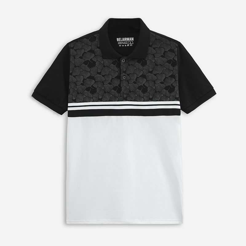 Áo thun polo nam cổ bẻ laqua phối vải cotton bông sợi dệt tự nhiên xuất xịn, chuẩn form plph0072 - belairman