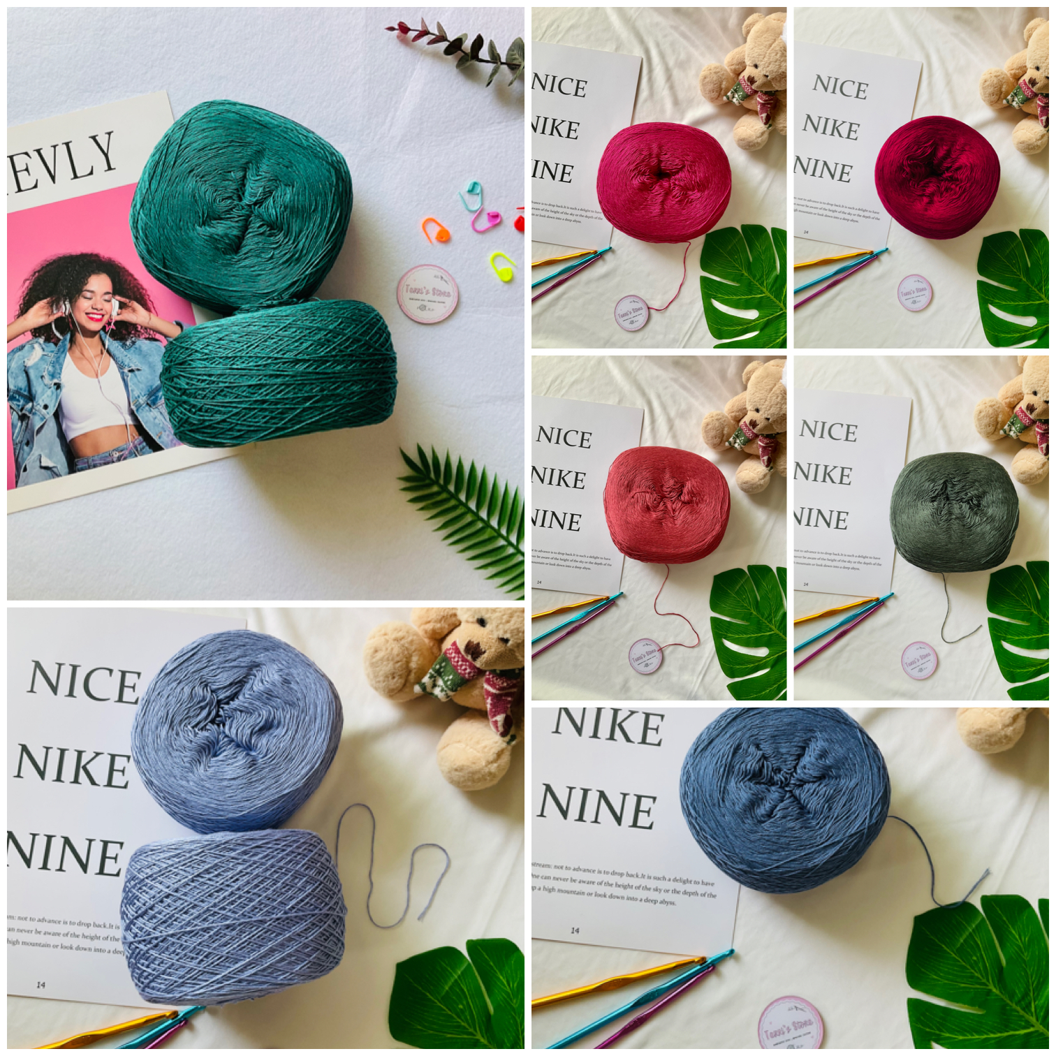 Yarn - sợi silk nhật 100% | sợi lụa se/xe tròn - cỡ sợi 0.6mm - 0.8mm | sợi mùa hè - đan móc áo váy áo dài | terri store