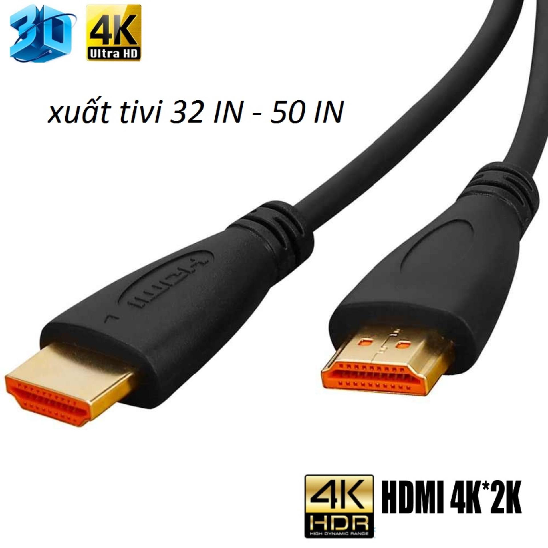 (HCM)Dây cáp HDMI 2.0 hỗ trợ 4K 3D dùng cho Máy tính Tivi Máy chiếu và Ps4 thuần đồng 19+1 2kx4k (Loại mới ) xuất được màn hình 50 IN -10M