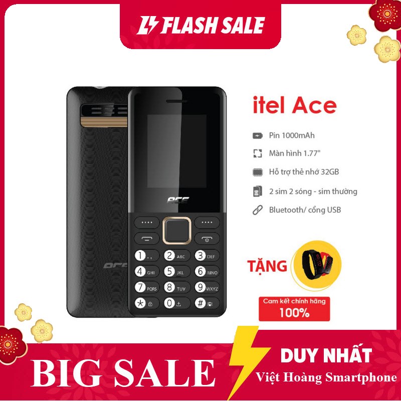Điện thoại điện thoại itel ace màu đen - bảo hành 1 năm