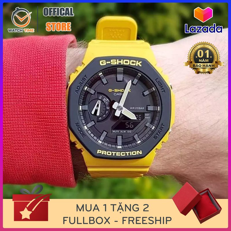 [CAO CẤP + TẶNG PIN] Đồng hồ G-Shock Nam GA-2100 Vàng - Phong cách thể thao Chống nước Fullbox - Bảo hành dài hạn