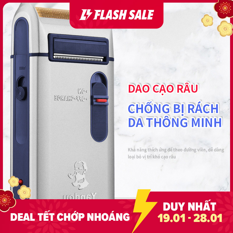 [Ship hỏa tốc] Máy cạo râu chính hãng Yandou phiên bản nâng cấp siêu bền, lưỡi dao nổi, máy cạo râu đa năng, máy cạo râu nam thiết kế cổ điển cho quý ông lịch lãm, tặng kèm bao da và bàn chải vệ sinh lưỡi cạo