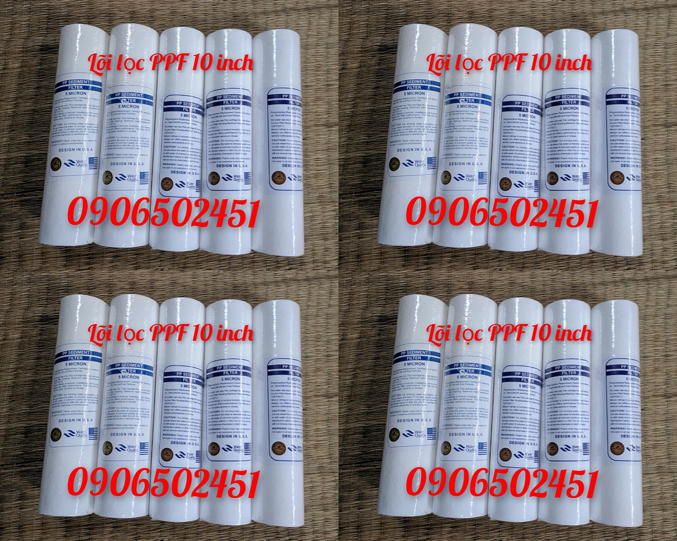 Combo bộ 20 lõi lọc nước số 1 ppf 10inch