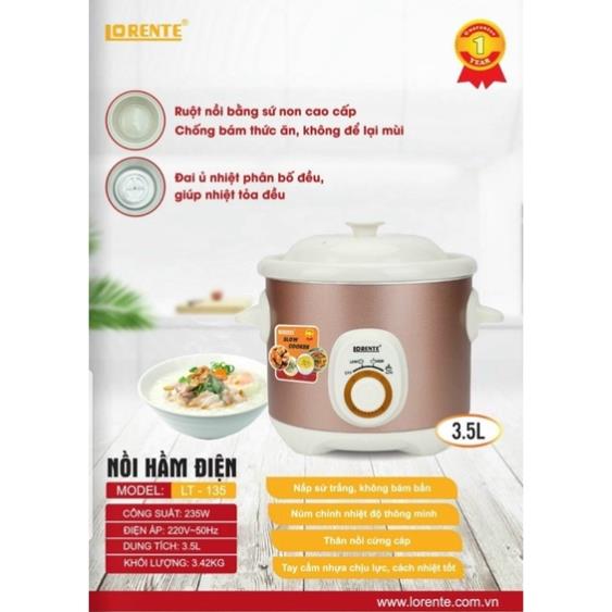 Nồi kho cá , chưng , hấp cách thủy , nồi cháo , hầm xương lorente lt119