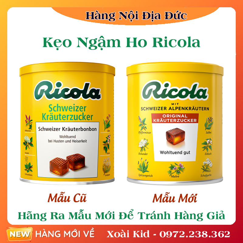 [Date mới nhất] Kẹo ngậm ho thảo mộc Ricola Original Herb 250gr Đức