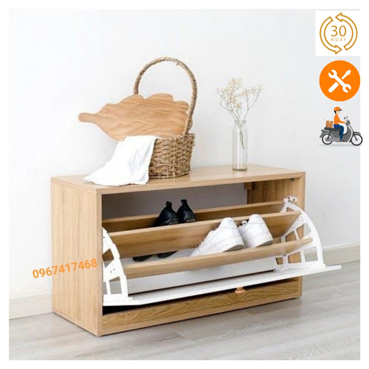 Tủ giày dép gỗ thông minh nhiều tầng-tủ giày dép gỗ đa năng lắp ghép-tủ giày dép gỗ MDF-Hòa Phát -tủ giày dép gỗ mini