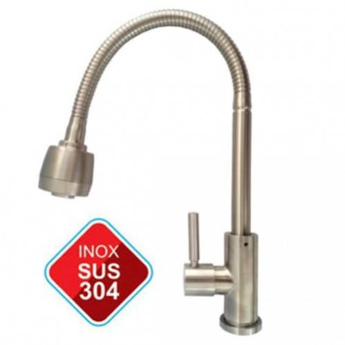 [RẺ VÔ ĐỐI] Vòi rửa chén lạnh lò xo dẻo inox 304, vòi chén dẻo, 2 chế độ nước, tăng áp HABALI