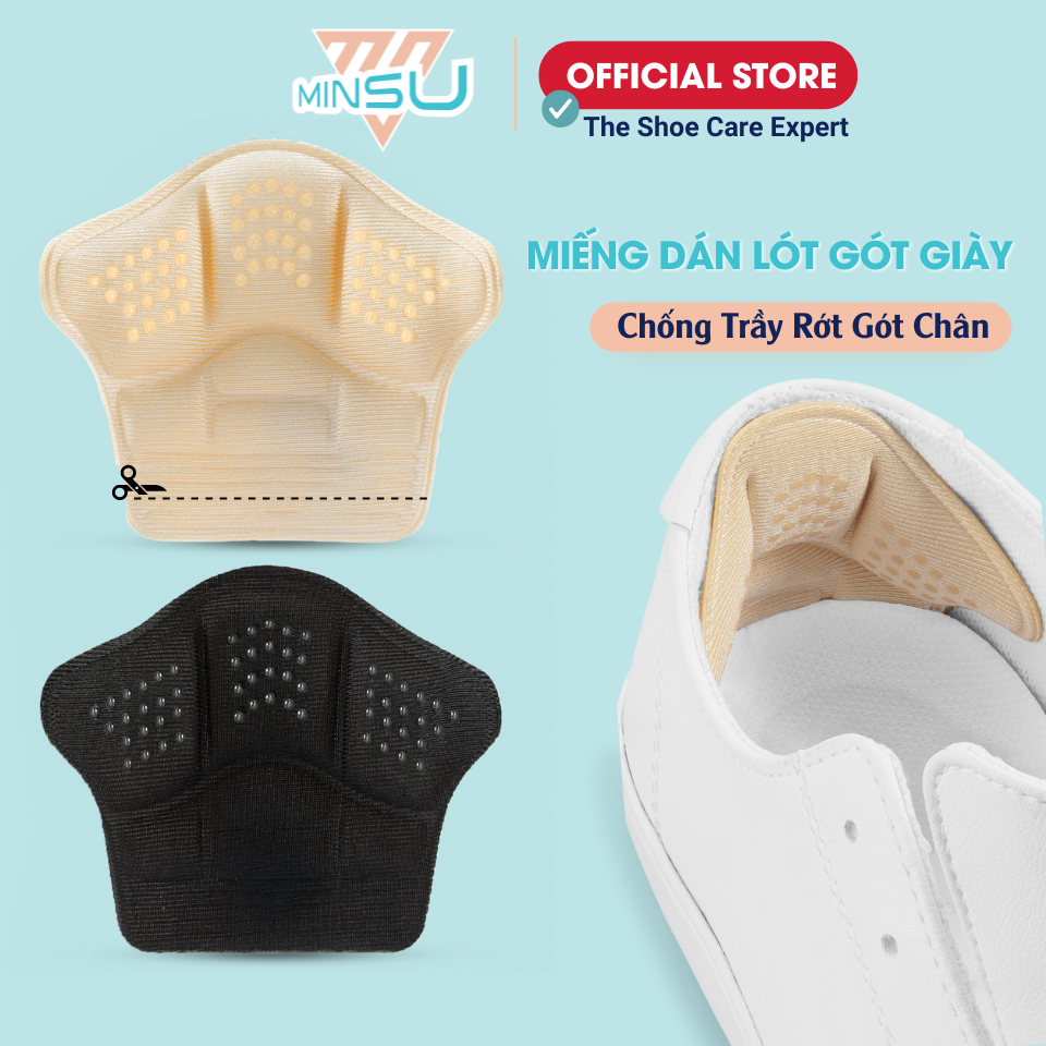 Miếng Dán Lót Gót Giày 5D Chống Rộng MINSU M5510 Lót Đệm Có Hạt Silicon Bảo Vệ, Chống Trầy Chân, Bị Rộng Chuyên Cho Giày Cao Gót, Thể Thao Sneaker Nam Nữ