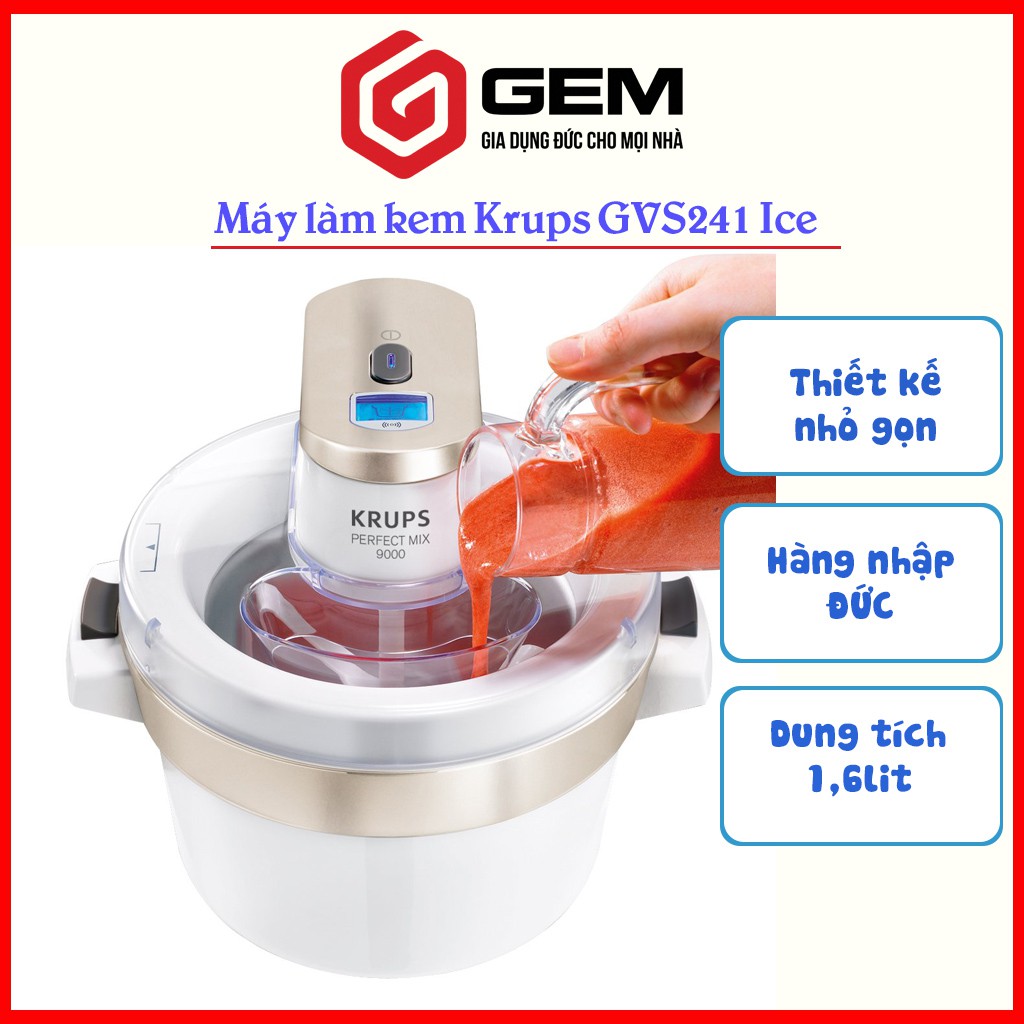 Máy làm kem Krups GVS241 Ice Cream Maker - Máy làm kem đa năng Nhập Đức