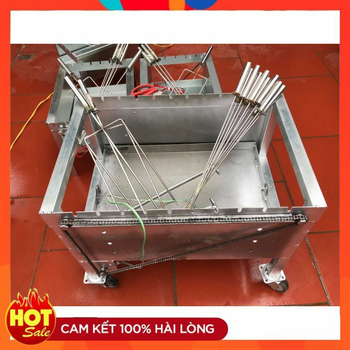 Bếp Nướng Than Hoa Tự Quay 10 xiên (tặng 10 xiên đơn+2 xiên 3)