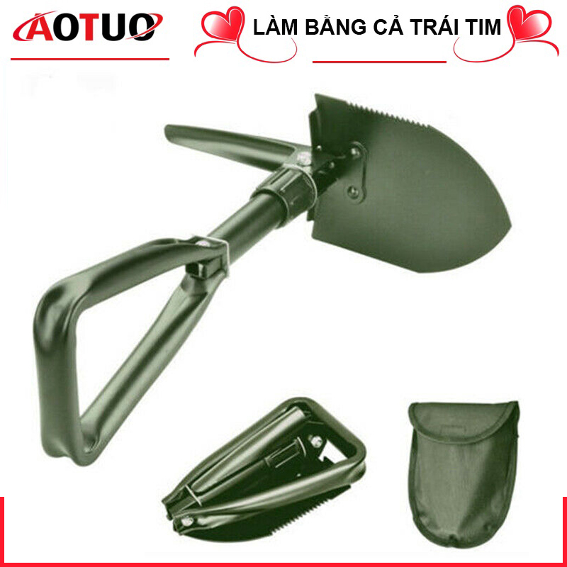 Aotuo xẻng gấp 5 trong 1, xẻng gấp đa năng cỡ lớn, xẻng du lịch, xẻng đi phượt, xẻng gấp cho ô tô xe hơi, xẻng làm vườn đa năng
