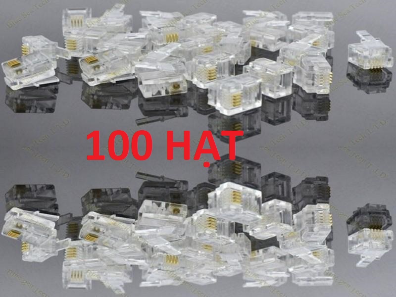Hạt bấm dây điện thoại rj11 100 hạt/túi