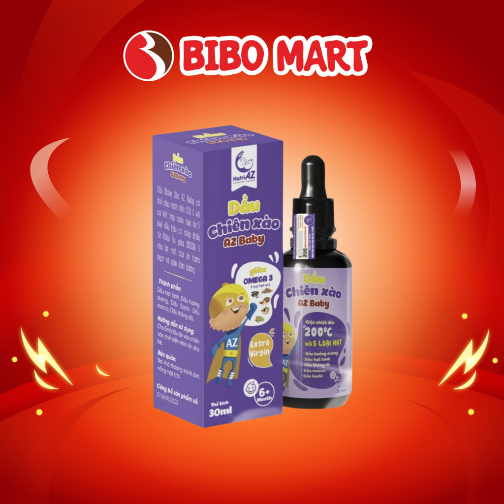 Dầu Chiên Xào 5 Hạt Quý AZ Baby 30ml Cho Bé Từ 6 Tháng - Bibo Mart