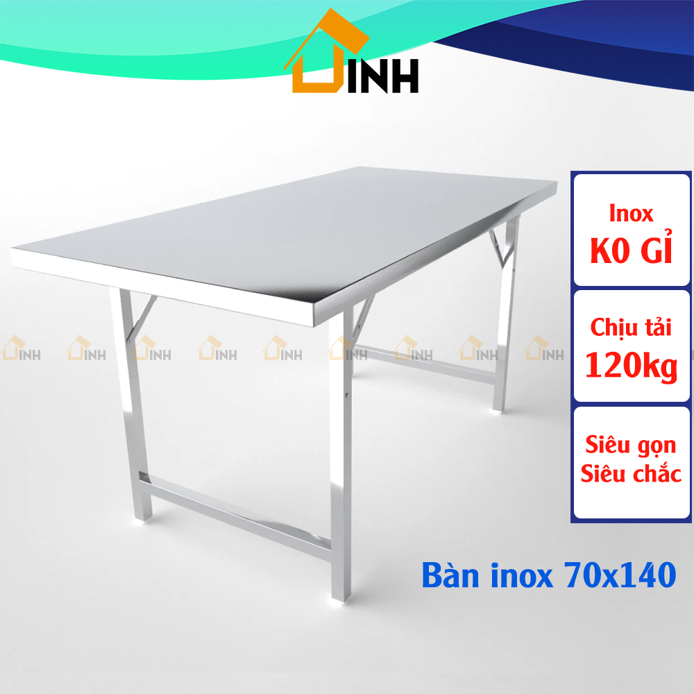 Qui Phúc, Bàn inox gấp gọn chữ nhật 70x140cm loại tốt