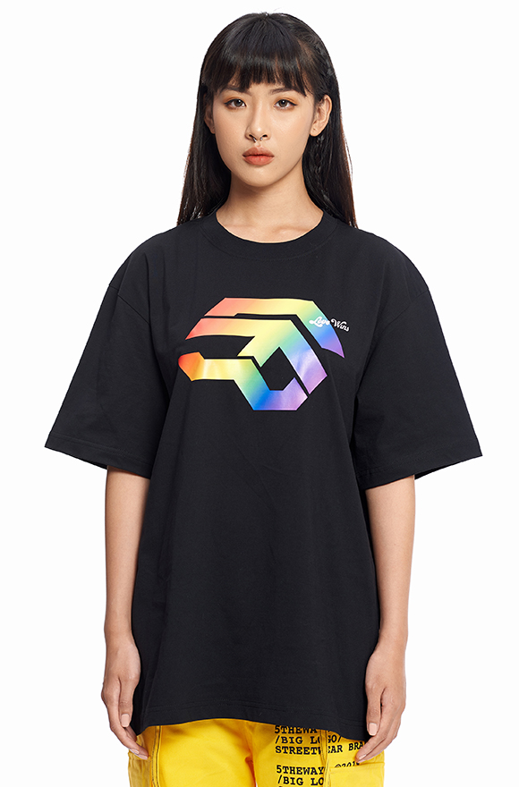 5THEWAY® /love win/ 2020 NEW TEE™ in BLACK aka Áo Thun Đen Tay Ngắn
