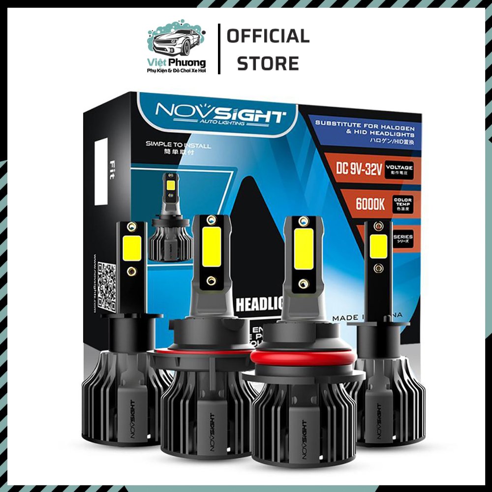Đèn LED Ô Tô Siêu Sáng Cao Cấp NovSight N39 10000LM 6000K H1 H3 H4 H7 H11 9005 9006 880 881 H27 cho Xe Hơi Xe Máy