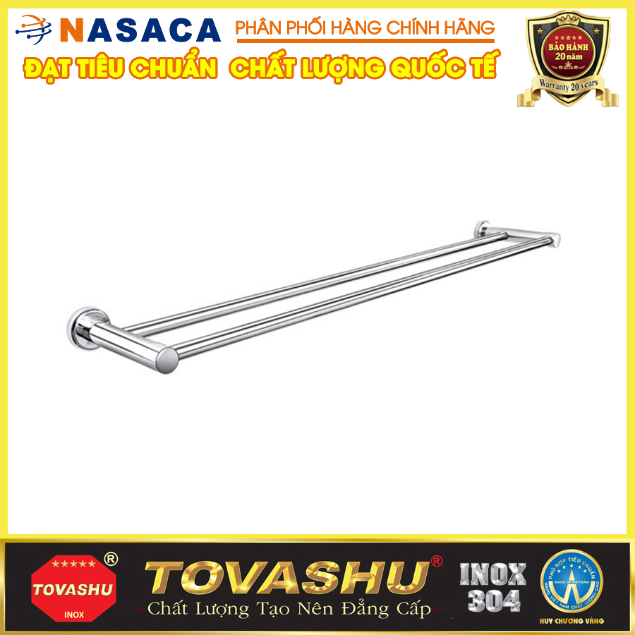Treo khăn đôi nắp tròn tovashu 304-b7