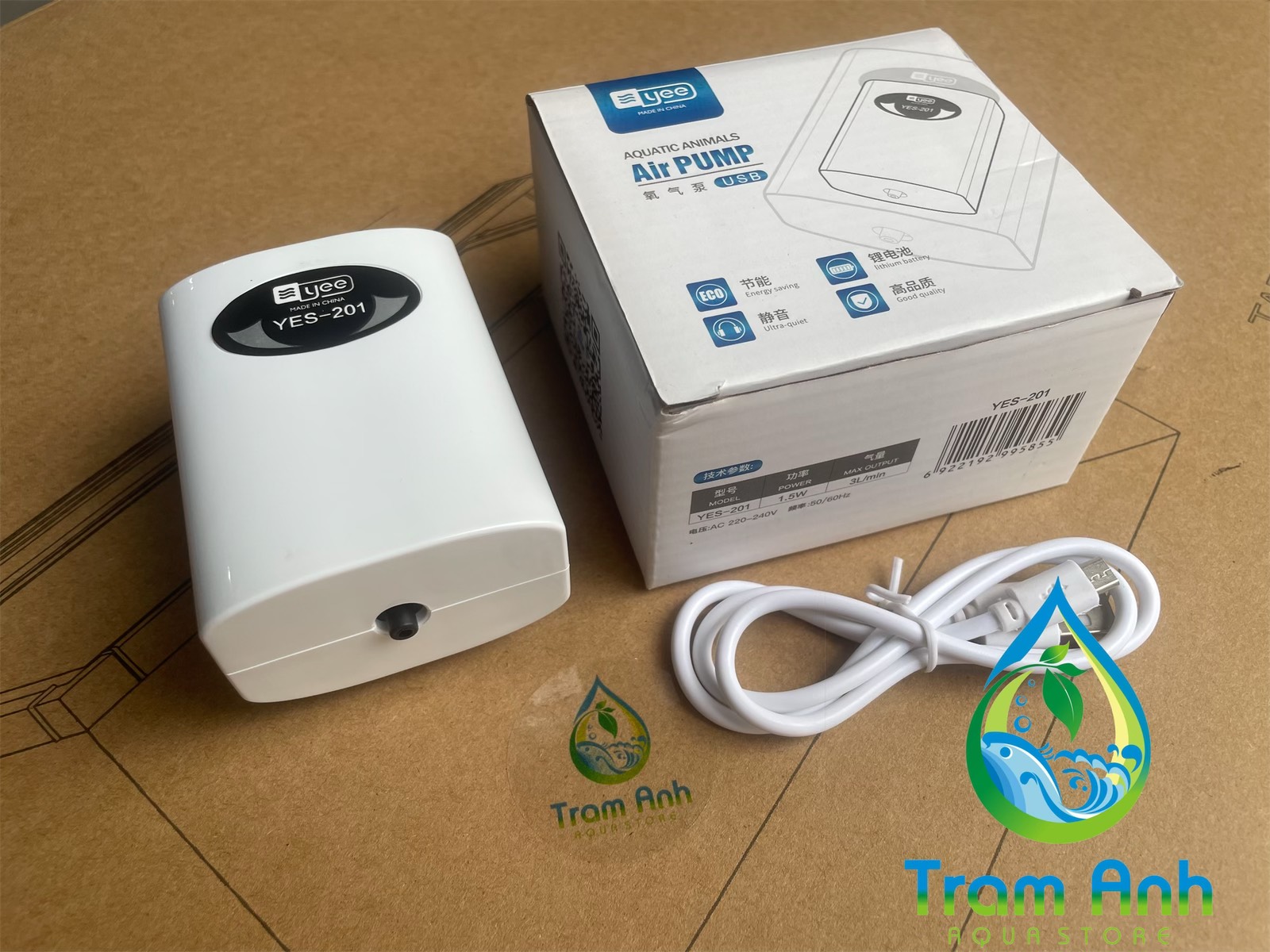 Máy sủi oxy YEE - Máy sục oxy mini siêu êm cho bể cá