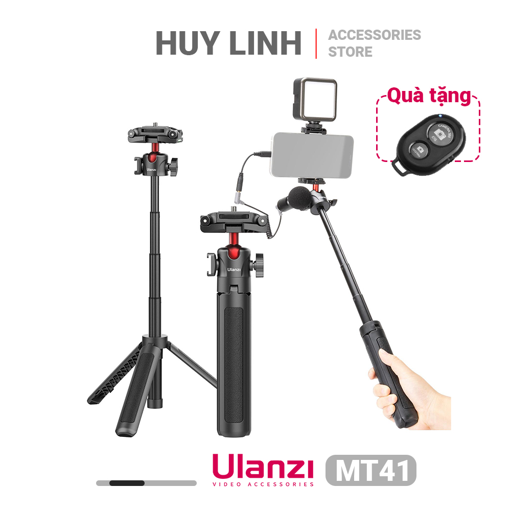 Chân tripod Ulanzi MT-41 Cho Điện Thoại/Máy ảnh Mirroless, DSLR tích hợp ngàm kẹp mẫu mới nhất