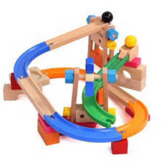 Trò chơi trượt lăn banh sáng tạo đồ chơi gỗ | Roller coaster tracks blocks