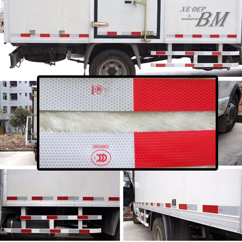 Bộ 10 miếng dán phản quang cảnh báo cho xe tải