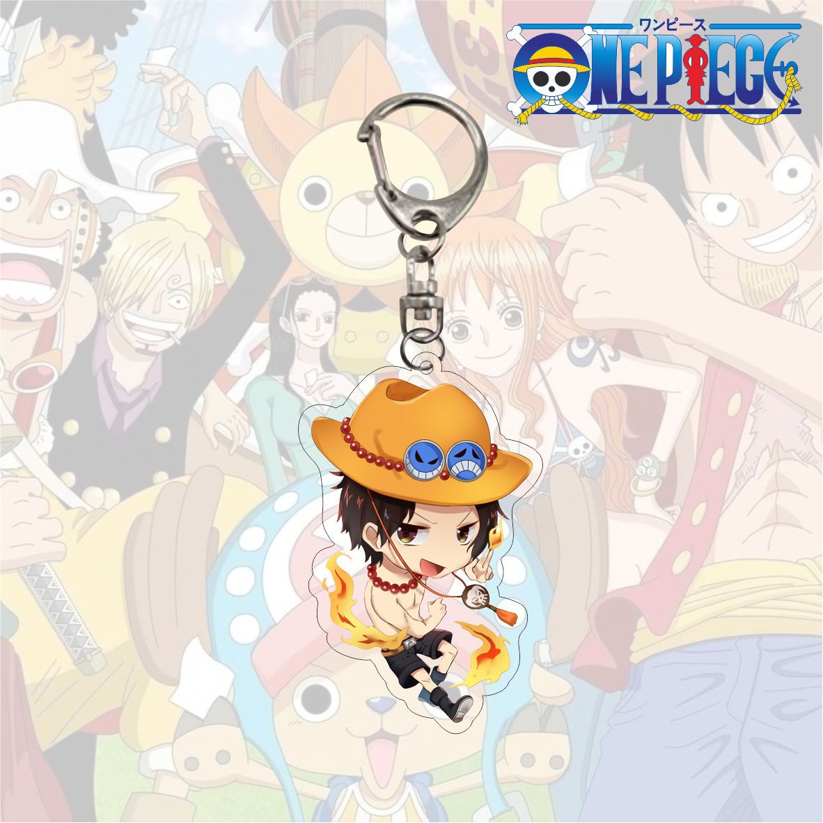 Móc khóa Vua Hải tặc One Piece Luffy Ace Zozo