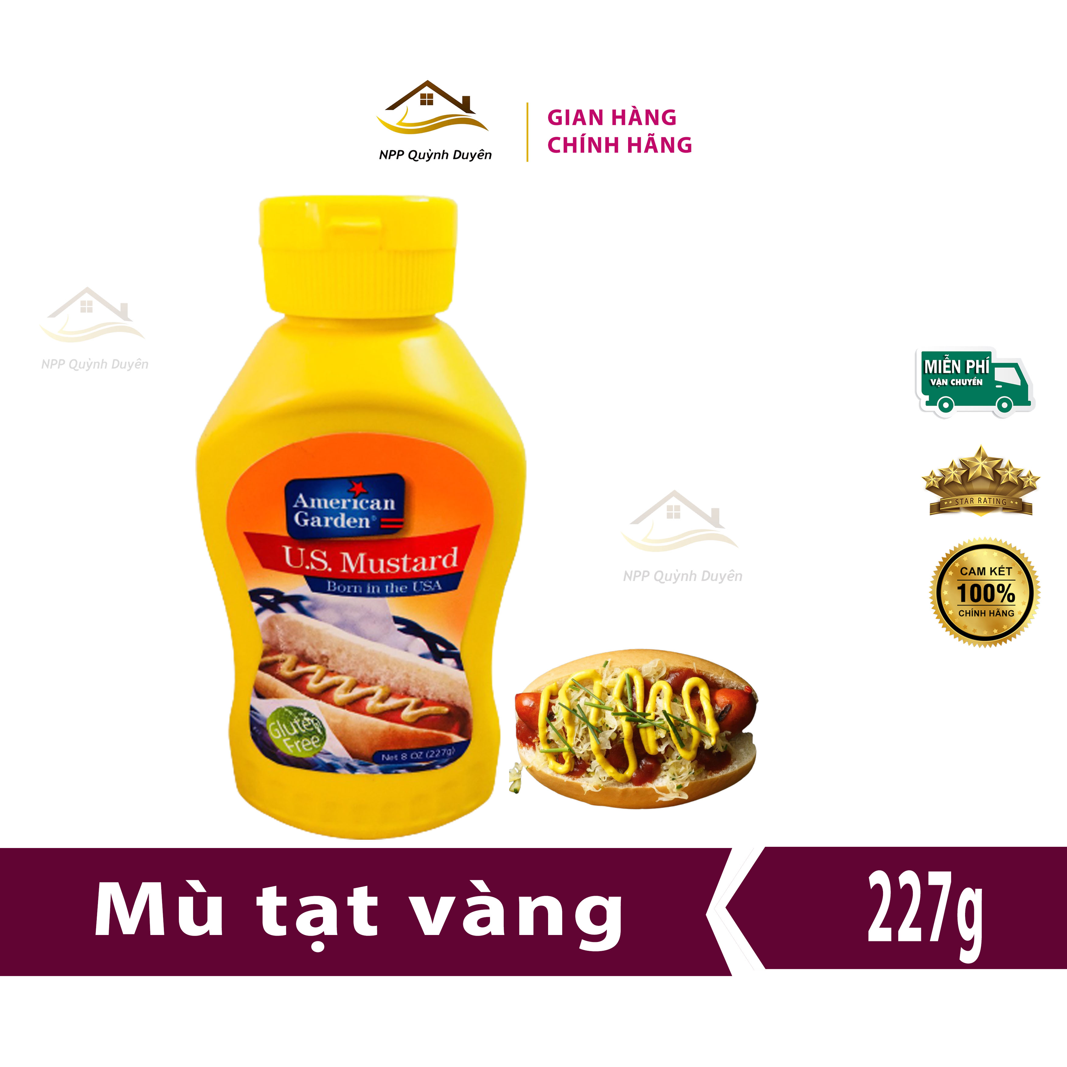 Mù tạt Vàng NHẬP KHẨU NGUYÊN TEM tại MỸ American Garden trọng lượng 227g
