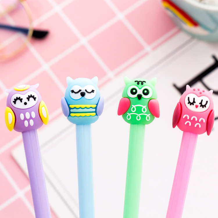 Bút gel mực đen hình cú nhiều màu sắc xinh xắn - TamaChan
