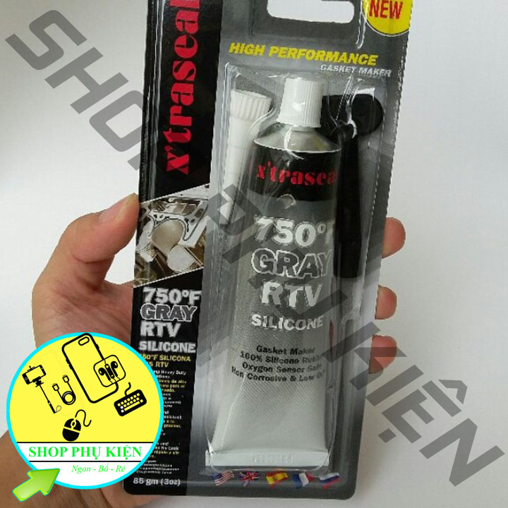 Keo dán ron chịu nhiệt độ cao 750f rtv gray - keo chịu nhiệt - keo dán gioăng