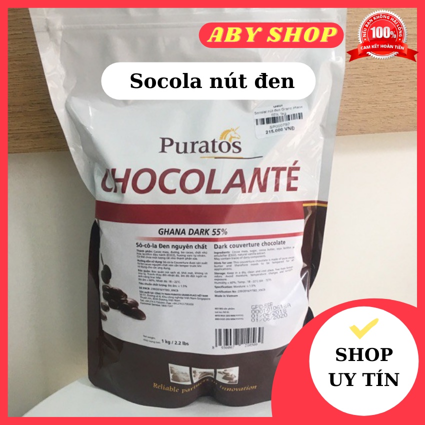 Socola 55% nút đen ⚡ GIÁ SỐC ⚡ socola Puratos 55% cacao 1kg siêu ngon