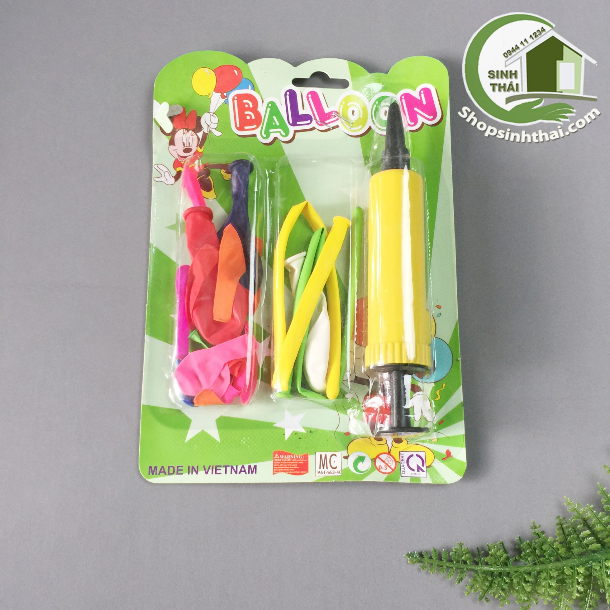 [HCM]Vỉ bong bóng nhiều màu có ống bơm