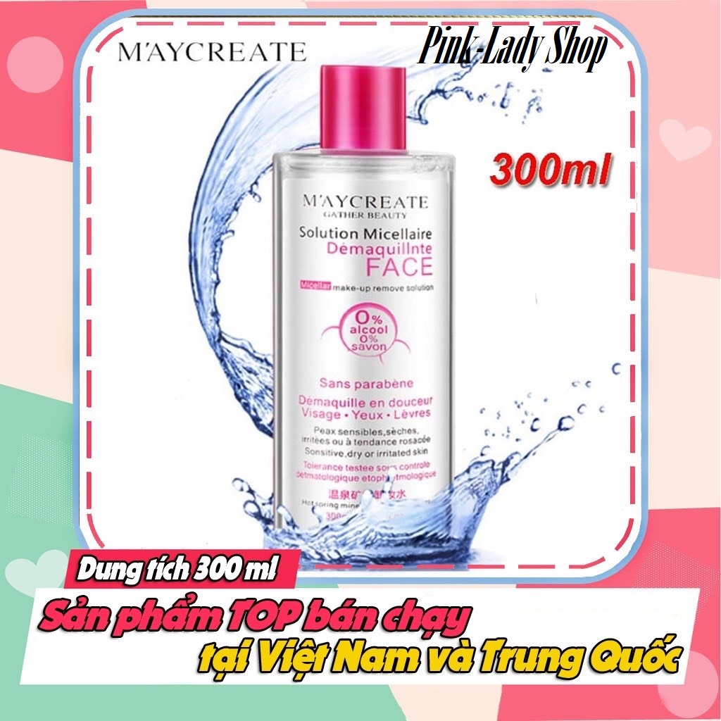 Nước tẩy trang 💕FREESHIP💕 maycreate 300ml, tẩy trang cho da dầu, da mụn