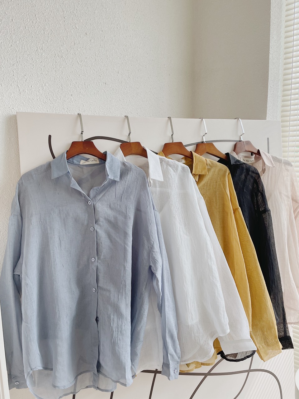 Tubycatu store | áo sơ mi organza nút sau