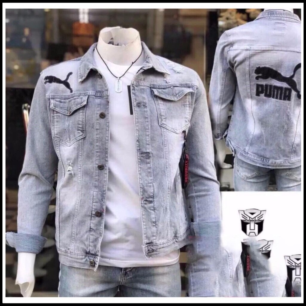 [HCM][Video] Áo khoá jean nam - áo khoác vải jeans denim PMA xám trắng đẹp form vừa size M-L-XL Mua Ngay