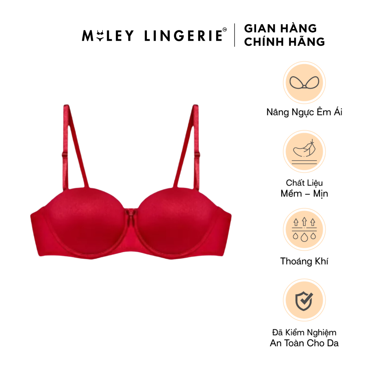 Áo Ngực Nữ Cúp Ngang Trơn Mút Mỏng Nâng Ngực Nhẹ Nhàng Nhiều Màu Miley Lingerie