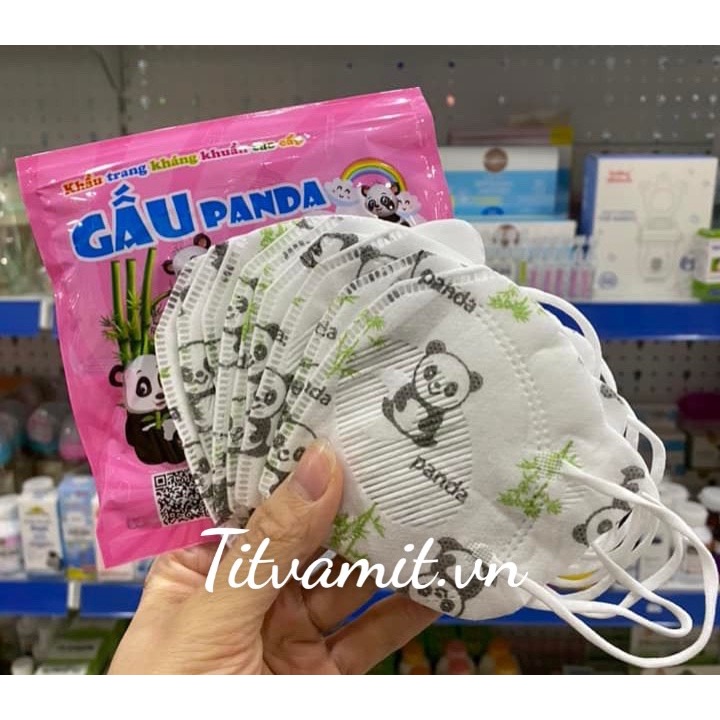 [CAO CẤP] Gói 10 khẩu trang gấu panda cho bé, khẩu trang kháng khuẩn cao cấp