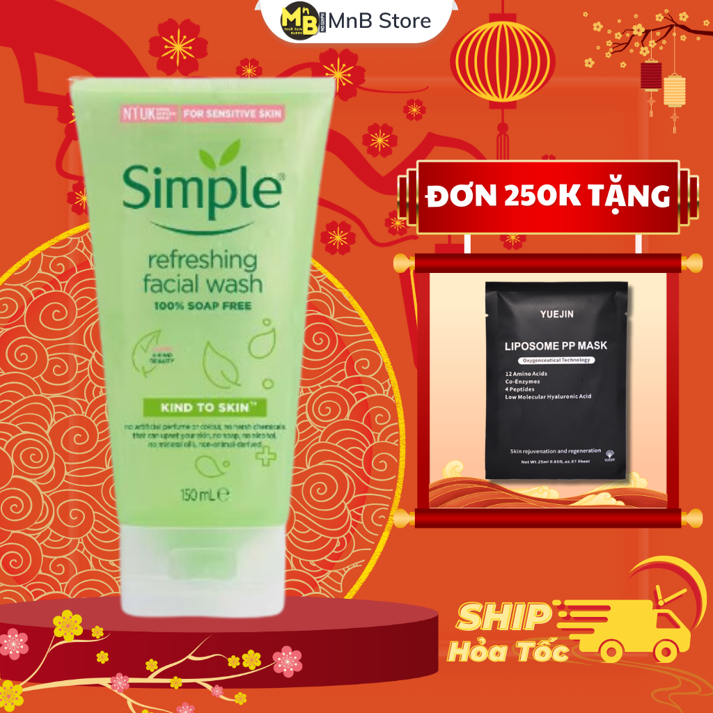 Sữa rửa mặt Simple To Skin Refreshing Facial Wash Gel 150ml