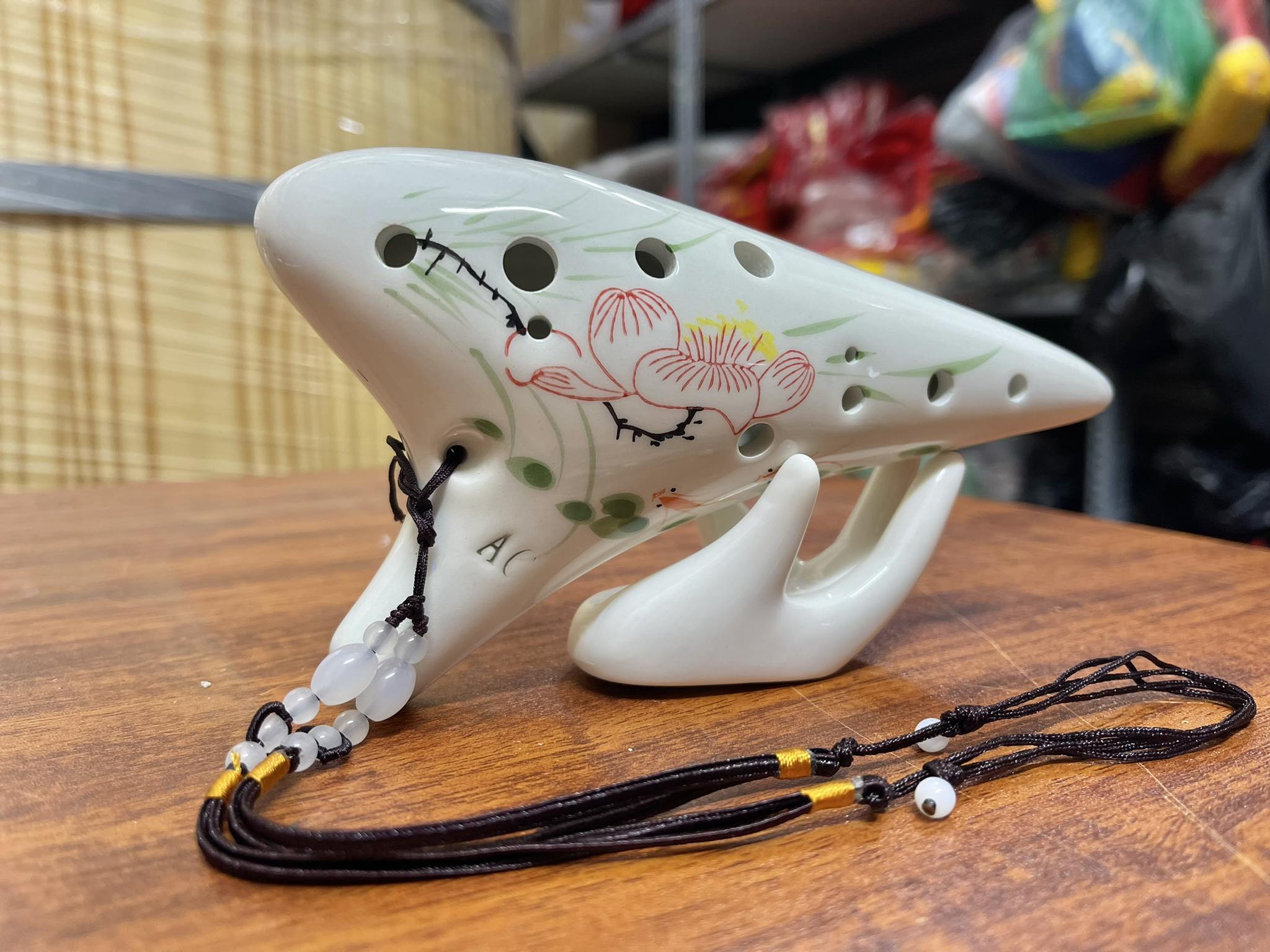 Sáo ocarina 12 lỗ tạng kèm tay đỡ và phụ kiện
